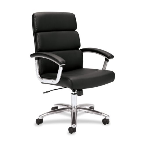 Basyx VL103SB11 Executive Adjustable Height Chair Black Leather