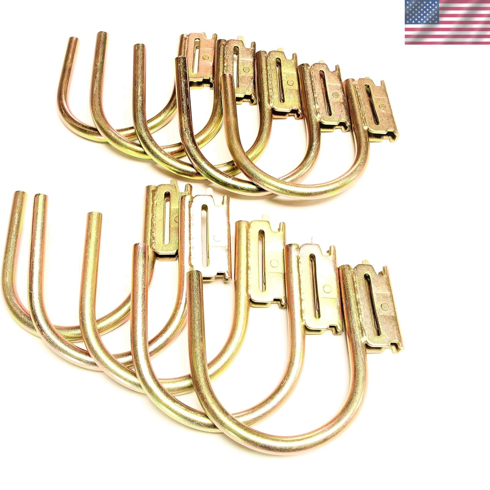 10 Heavy Duty Zinc Plated J Hooks - Adjustable E Track Fittings for Easy Hanging
