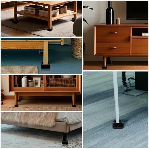 Pack Furniture Risers, Adjustable Bed Risers Heavy Duty Stackable Bed 8 Black-2