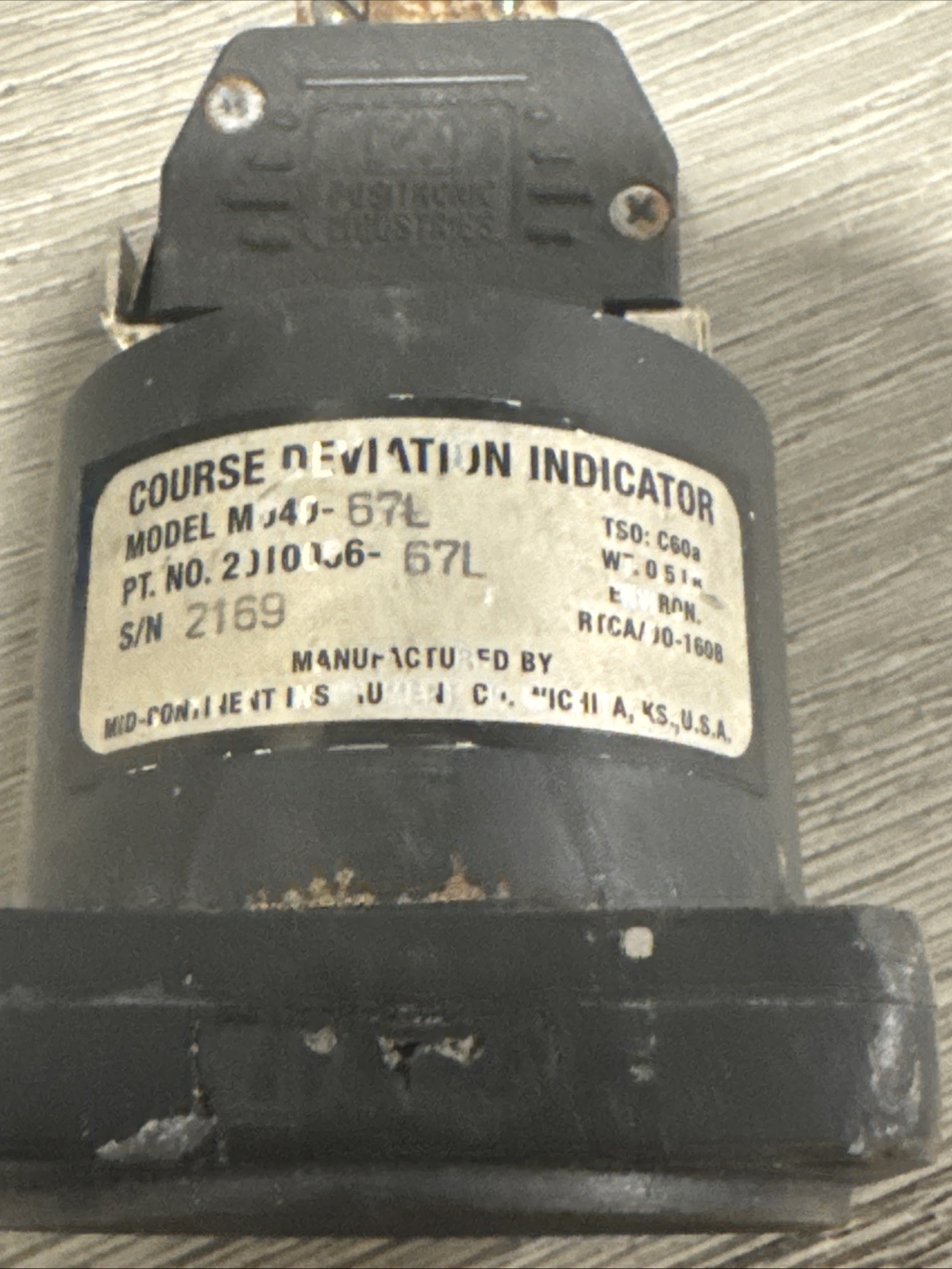 Mid-Continent MD40-67L P/N 2010056-67L COURSE DEVIATION INDICATOR
