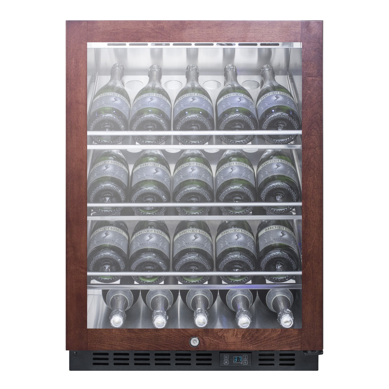 Summit SCR610BLCHPNR 24" Glass Door Wine Refrigerator, Single Temperature, 20...