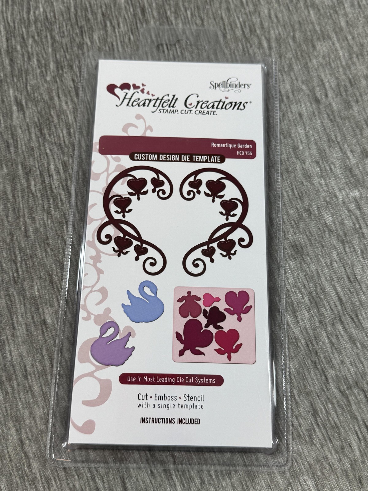 Heartfelt Creations Romantique Garden HCD 755 Die Template Set Spellbinders