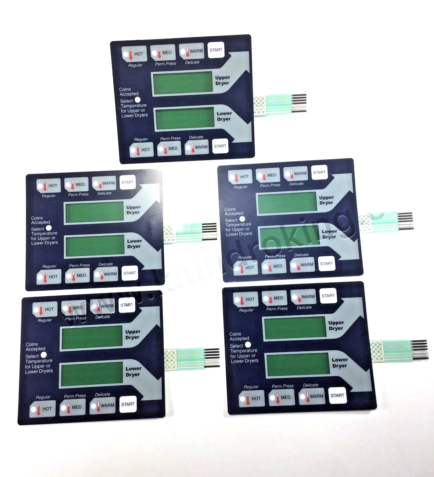 9801-059-002 (5 PCS) DEXTER DRYER BLUE MEMBRANE SWITCH (KEYPAD, TOUCHPAD)