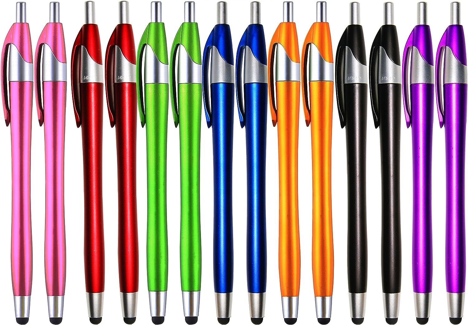 SKOLOO Electronic Screen Touch Stylus, Pack of 14, 2-in-1 Click Ball Pen,