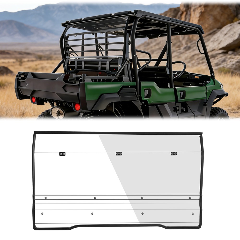 For Kawasaki Mule Pro FXT PRODXT 2015-2026 Rear Windshield Full Window Windscree