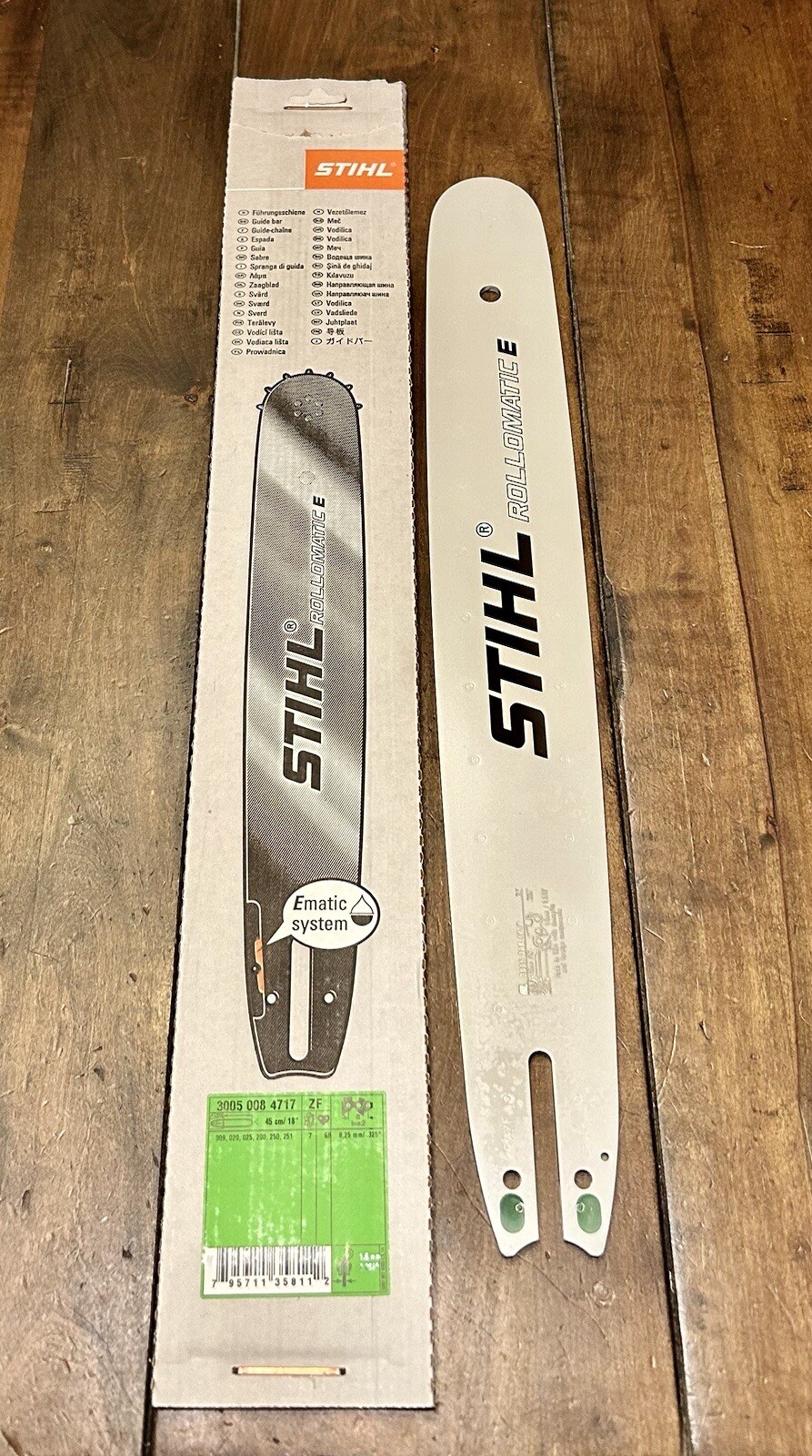STIHL 18" Rollomatic E Bar .325" .063" MS250 MS251 3005-008-4717 Genuine OEM