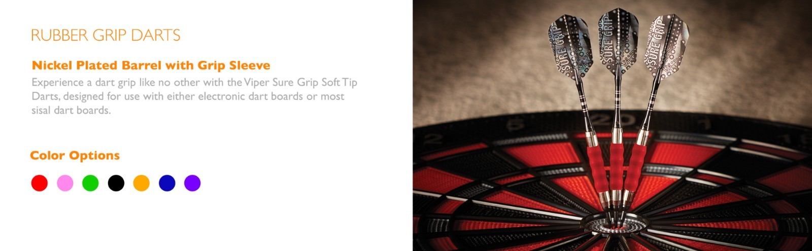 Viper Sure Grip Soft Tip Darts - Dartboard Game Accessory - Pink - 18 Grams