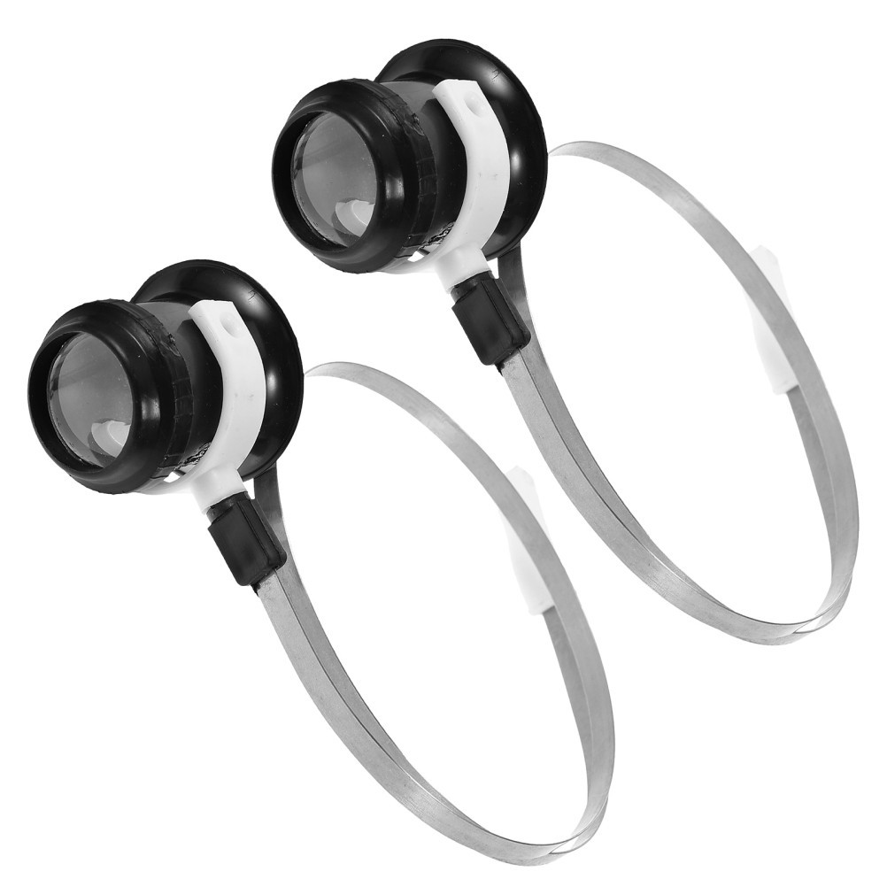 2 Pcs Watch Repair Loupe Magnifier Jewelers Eyepiece Headband Magnifying Glass