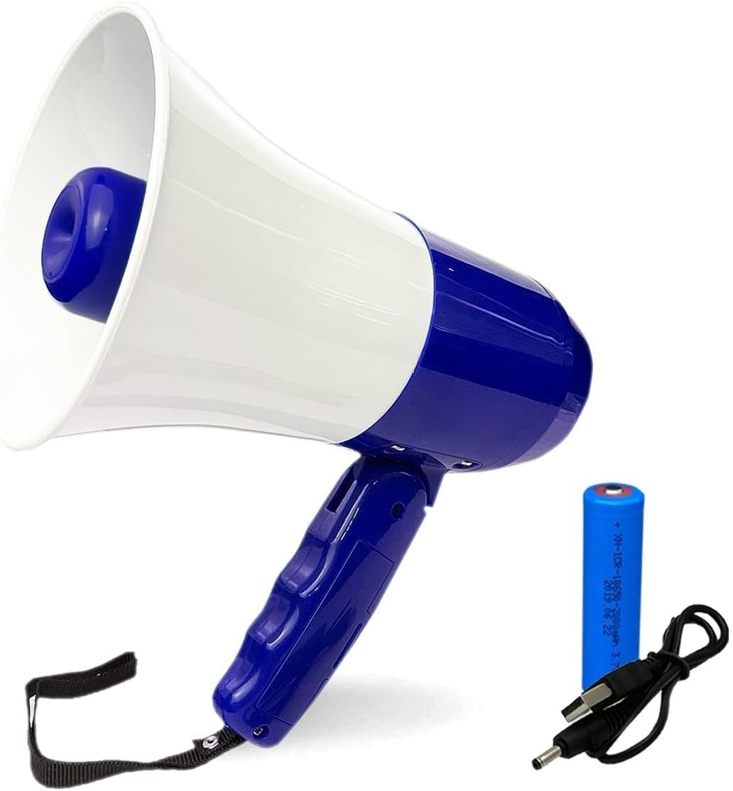 Bullhorn Rechargeable Megaphone Speaker with 240's Blue
