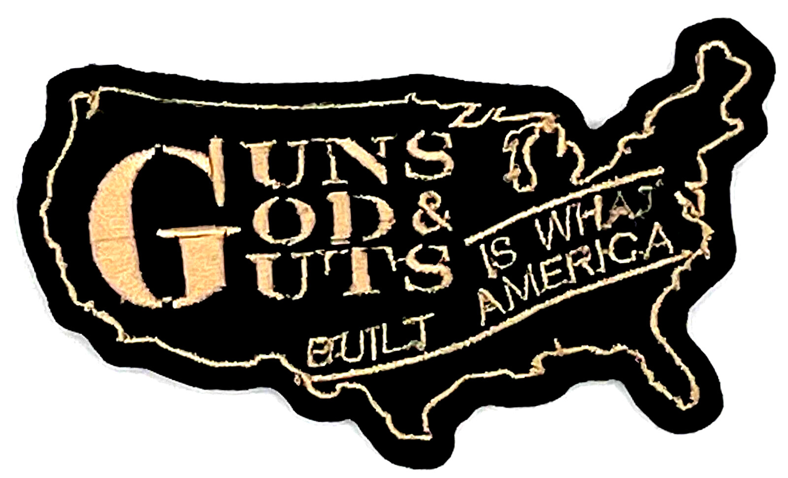 GUNS GOD & GUTS MOTORCYCLE NRA VEST EMBROIDERED IRON ON PATCH T-24