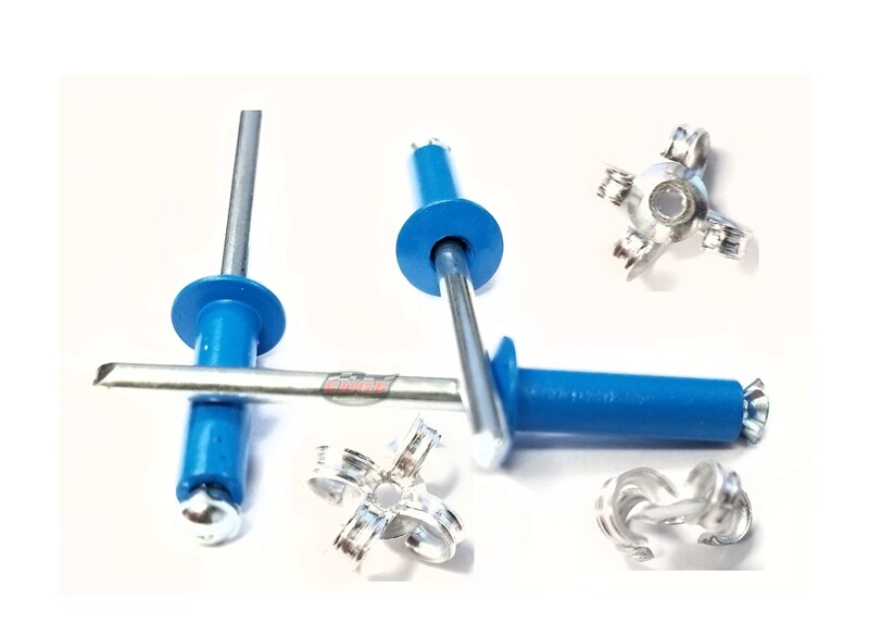 Pepsi-Blue 3/16" Rivet Small Head Exploding Banana Peel Aluminum Pop Rivets 5...
