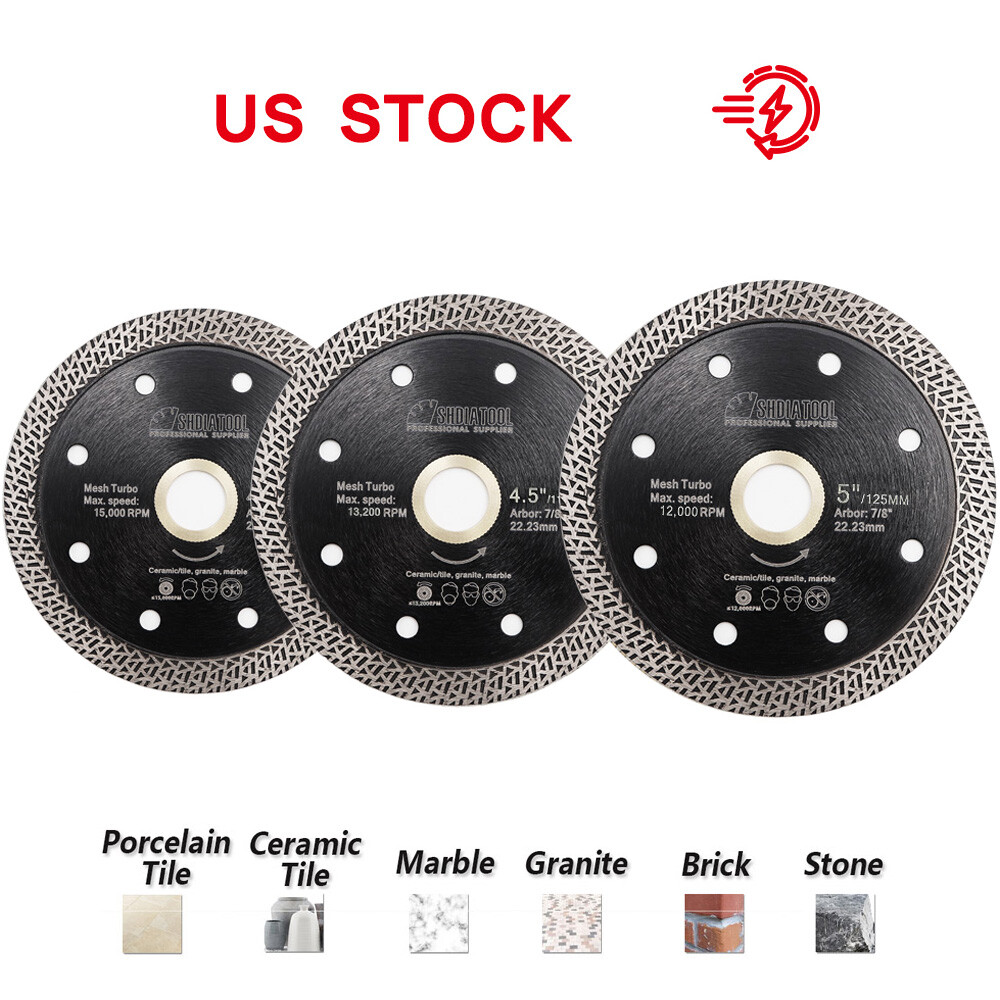 4/4.5/5" Diamond Angle Grinder Saw Blade Porcelian Tile Cutting Discs Grinder