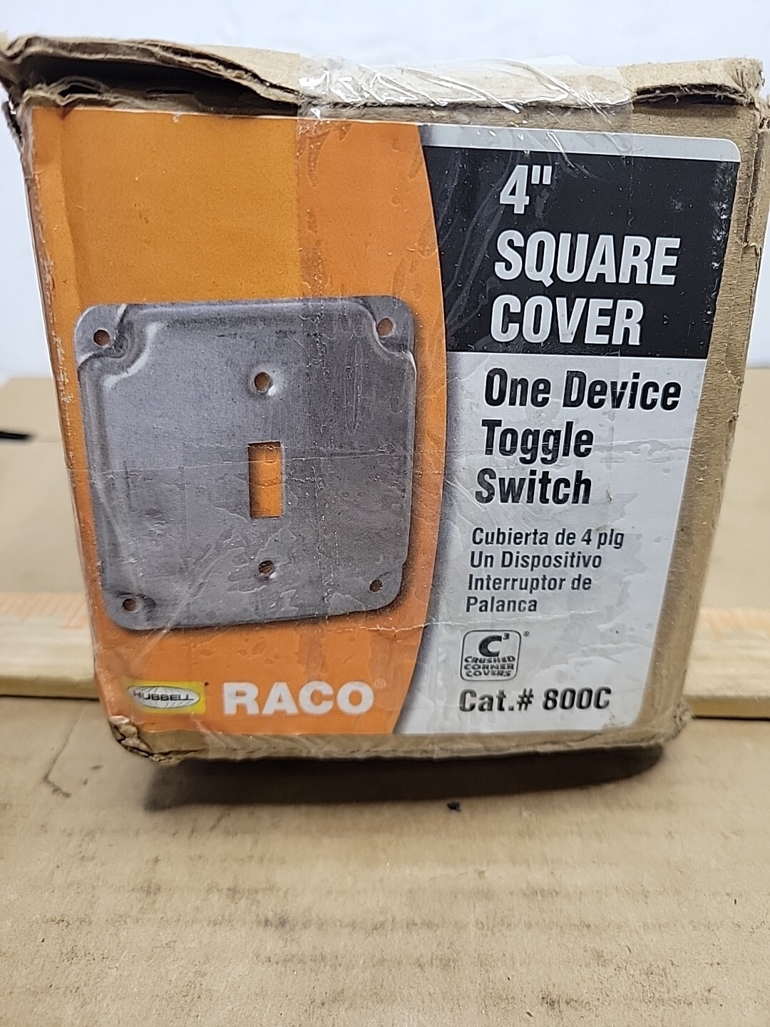 Hubbell Raco 800C 4" Square Cover One Device Toggle Switch (Box of 10) - New