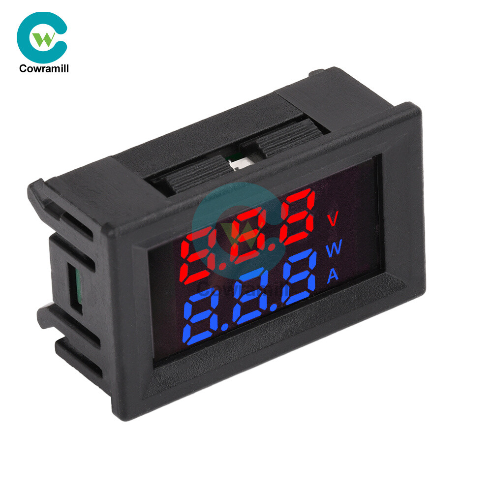 Dual Digital AC Voltage Current Power Meter Voltmeter Ammeter Red Blue 10A/30A