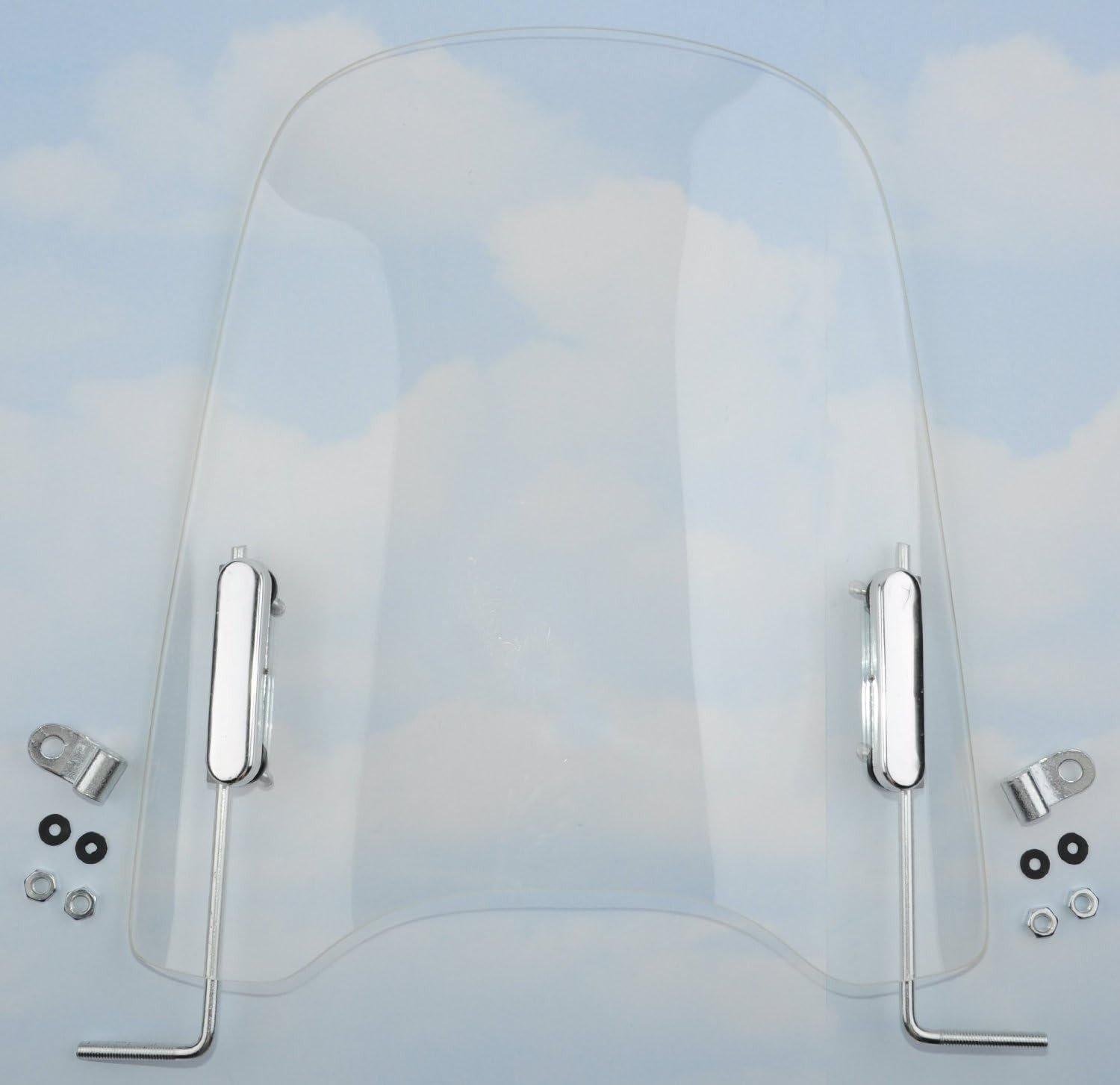MMG Scooter Windshield 3mm Clear Acrylic with Mounting Hardware Universal