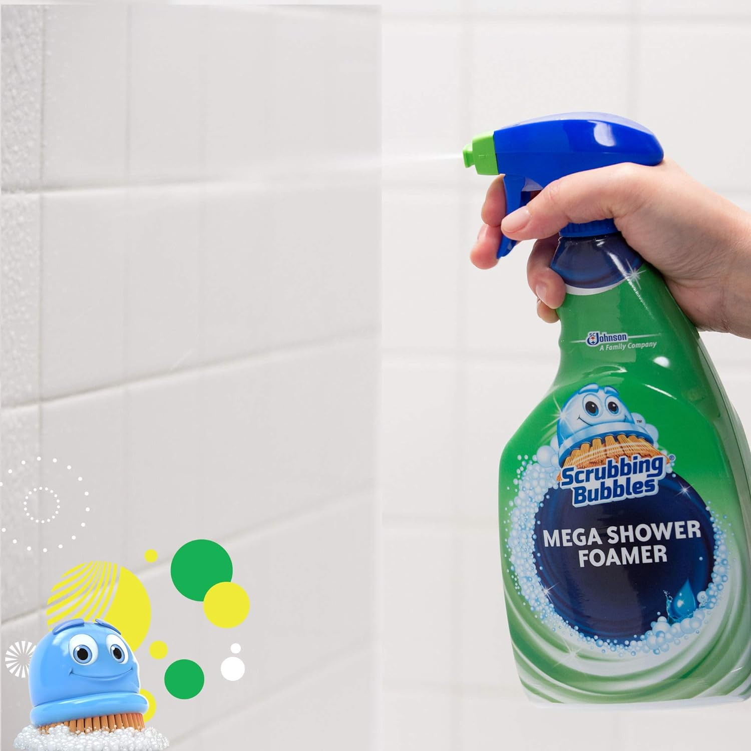 Scrubbing Bubbles Mega Bathroom and Shower Cleaner Spray, Foaming Action Removes