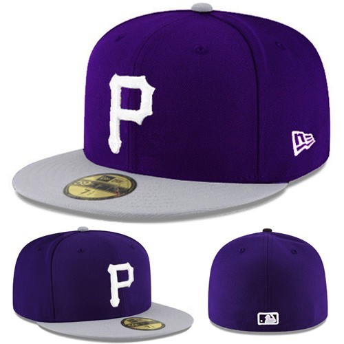 New Era Pittsburgh pirates 5950 Snapback Hat MLB League Purple Gray Size 7 3/4