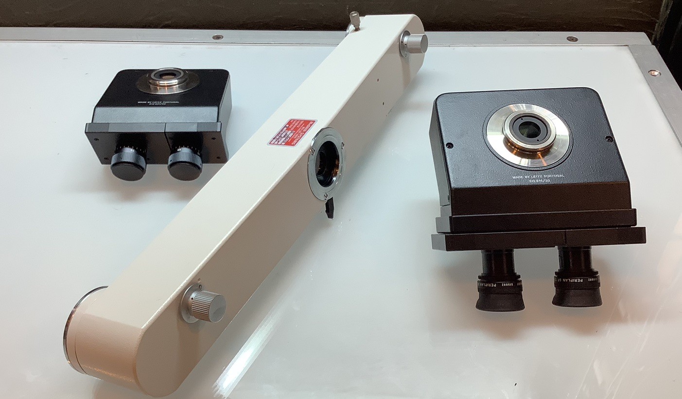 Dual Leitz LabroLux S Microscope w/ Microscopes Bridge And Spare Bino Head
