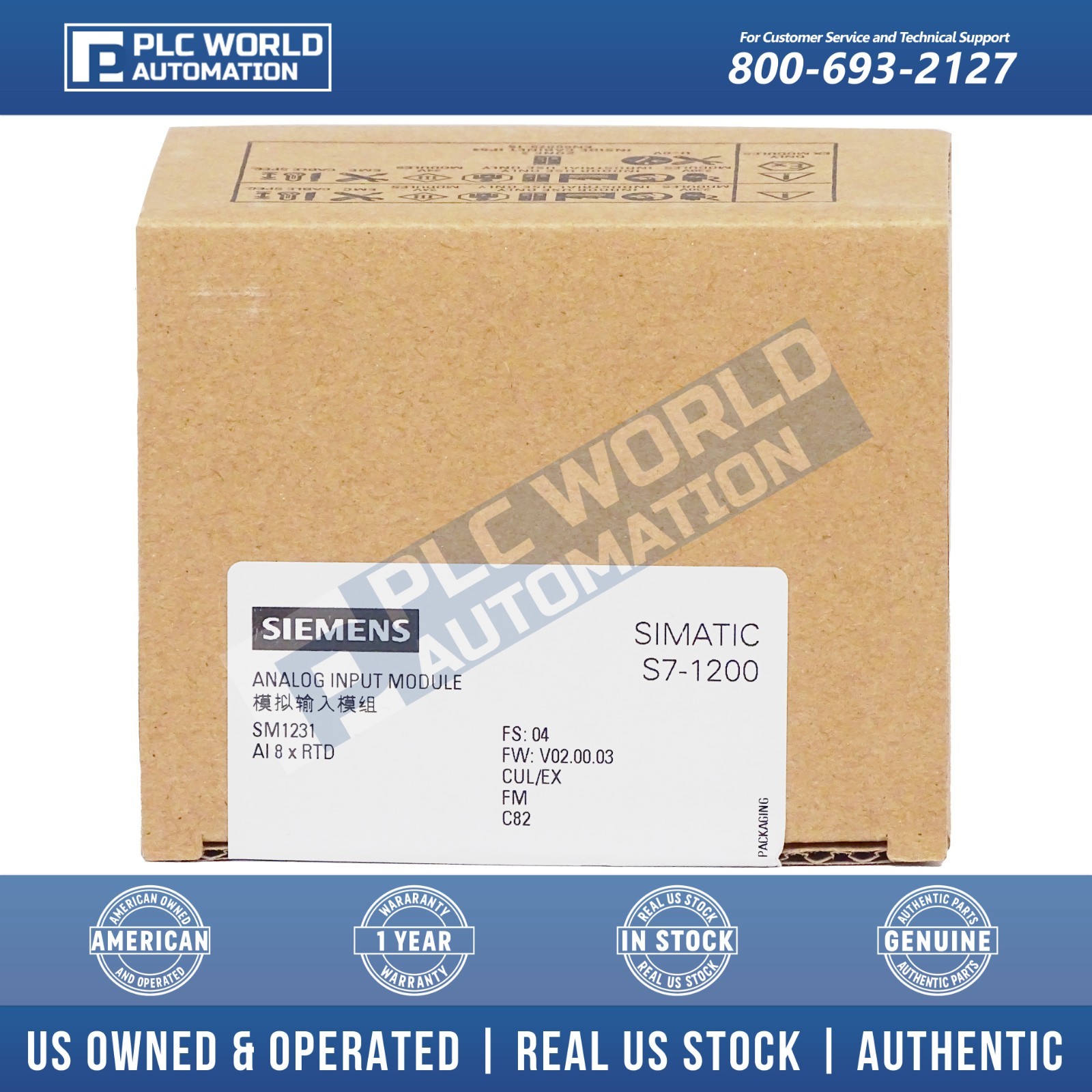 Siemens 6ES7231-5PF32-0XB0 S7-1200 SM1231 Analog Input Module, RTD, New Sealed