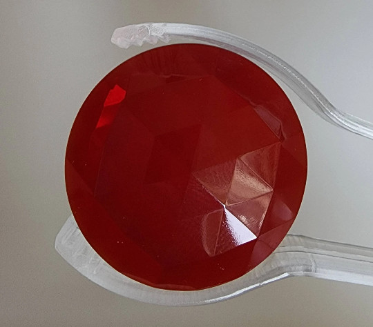 Round Faceted Jewels- German Made- Trans Dark Red- Multiple Sizes- Stained Glass