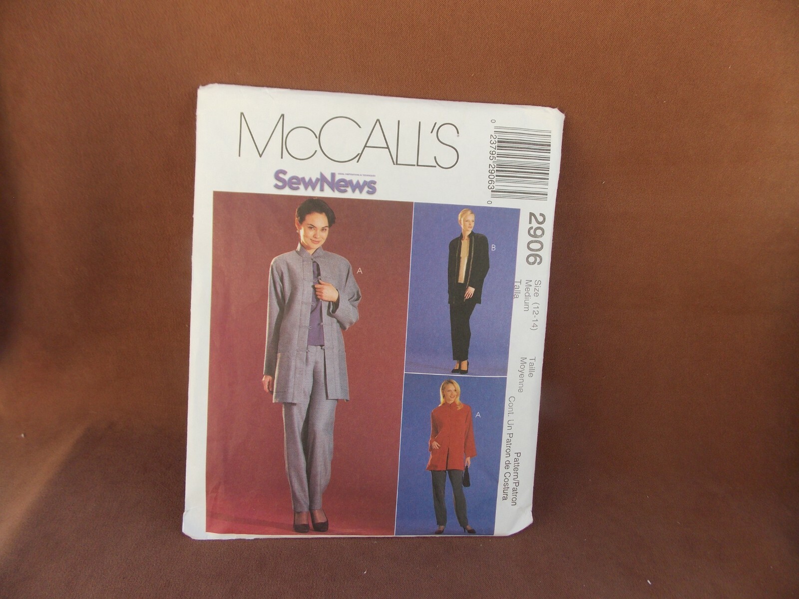 McCalls Misses Unlined Jacket & Pants Sizes 12-14  Uncut Pattern 2906