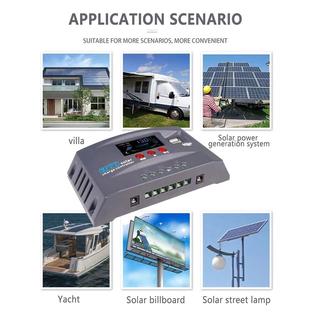 High Efficiency 30A MPPT Controller 12V 24V with User Friendly Display