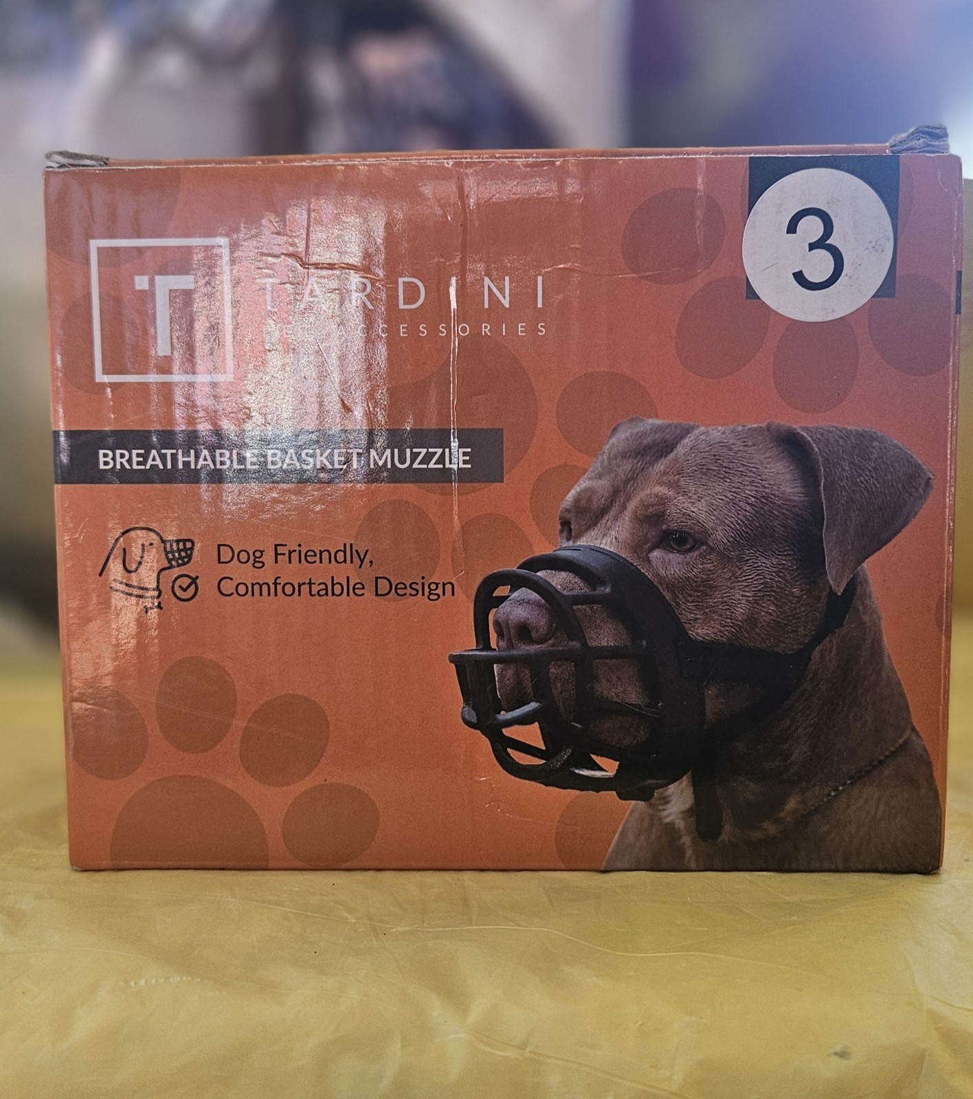Tardini Dog Muzzle Size 3 Breathable Basket Style, Soft Durable Fit New P