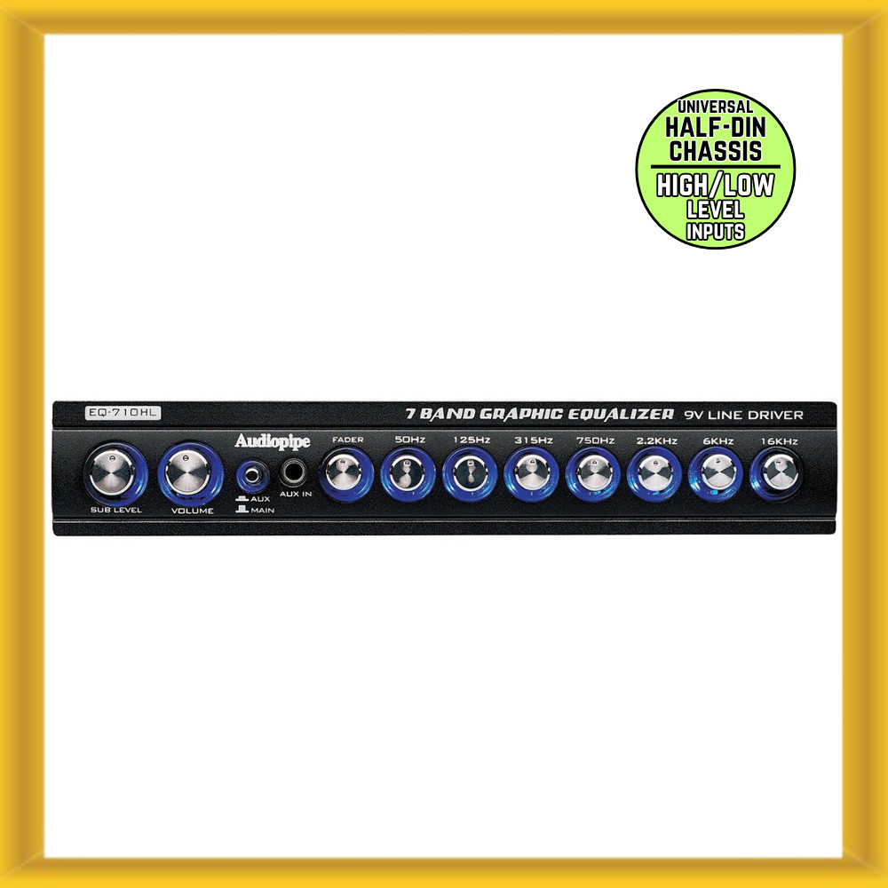 Audiopipe EQ-710HL 7-Band Graphic Equalizer with High/Low 9V Line Driver (NEW)