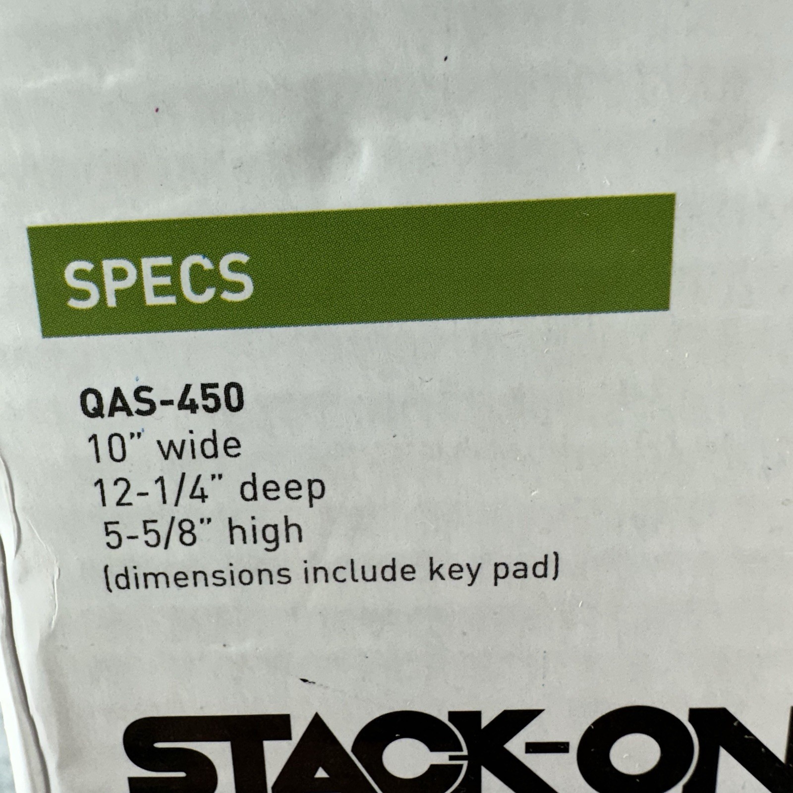 STACK-ON Quick Access Safe With Electronic Lock Gun Pistol 12x10x5 QAS-450