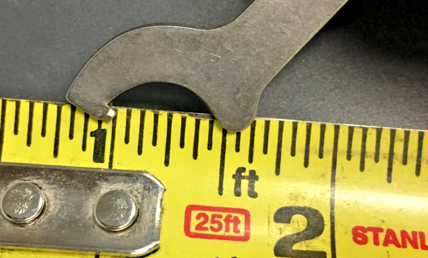 Micrometer Adjustment Spanner Wrench, 3" LONG, 1/2" x 1/4"