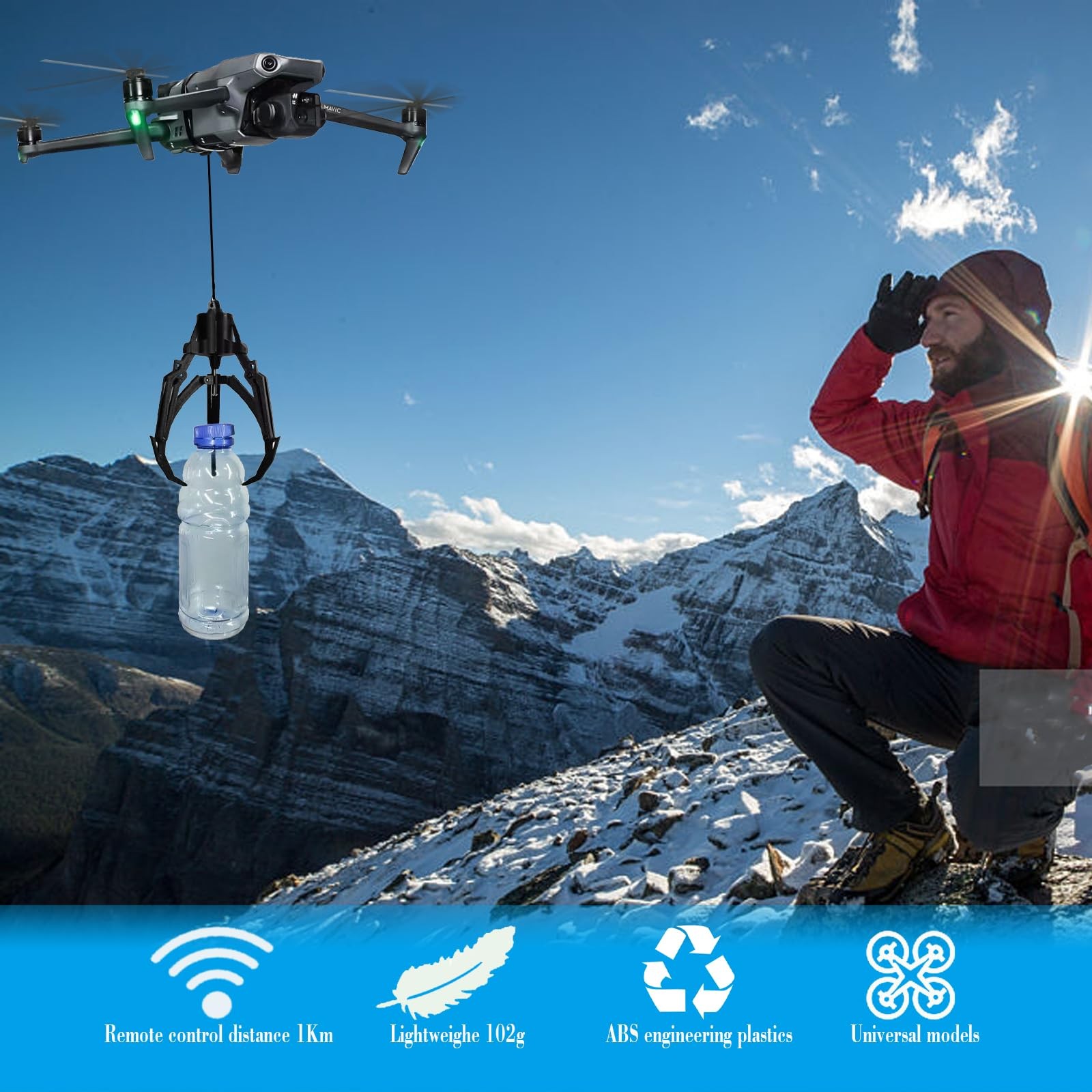 XTnueotr Universally Drone Airdrop System Release Device Mechanical Claw