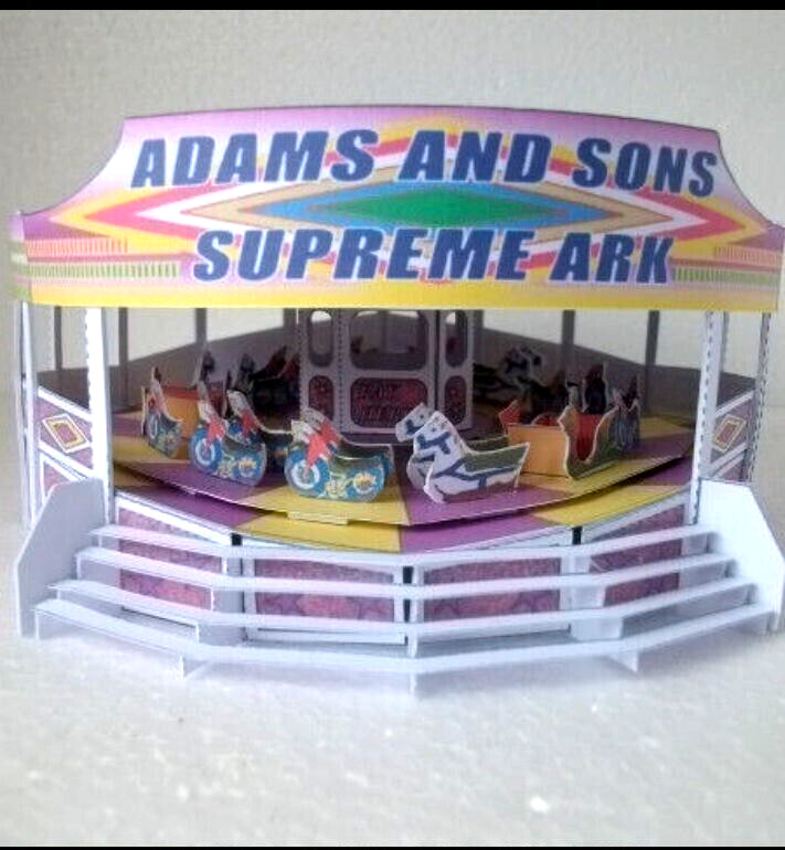 N Scale Carnival Fair Ride:  Ark Round-a-bout Card Kit with LED's Rare Kit!