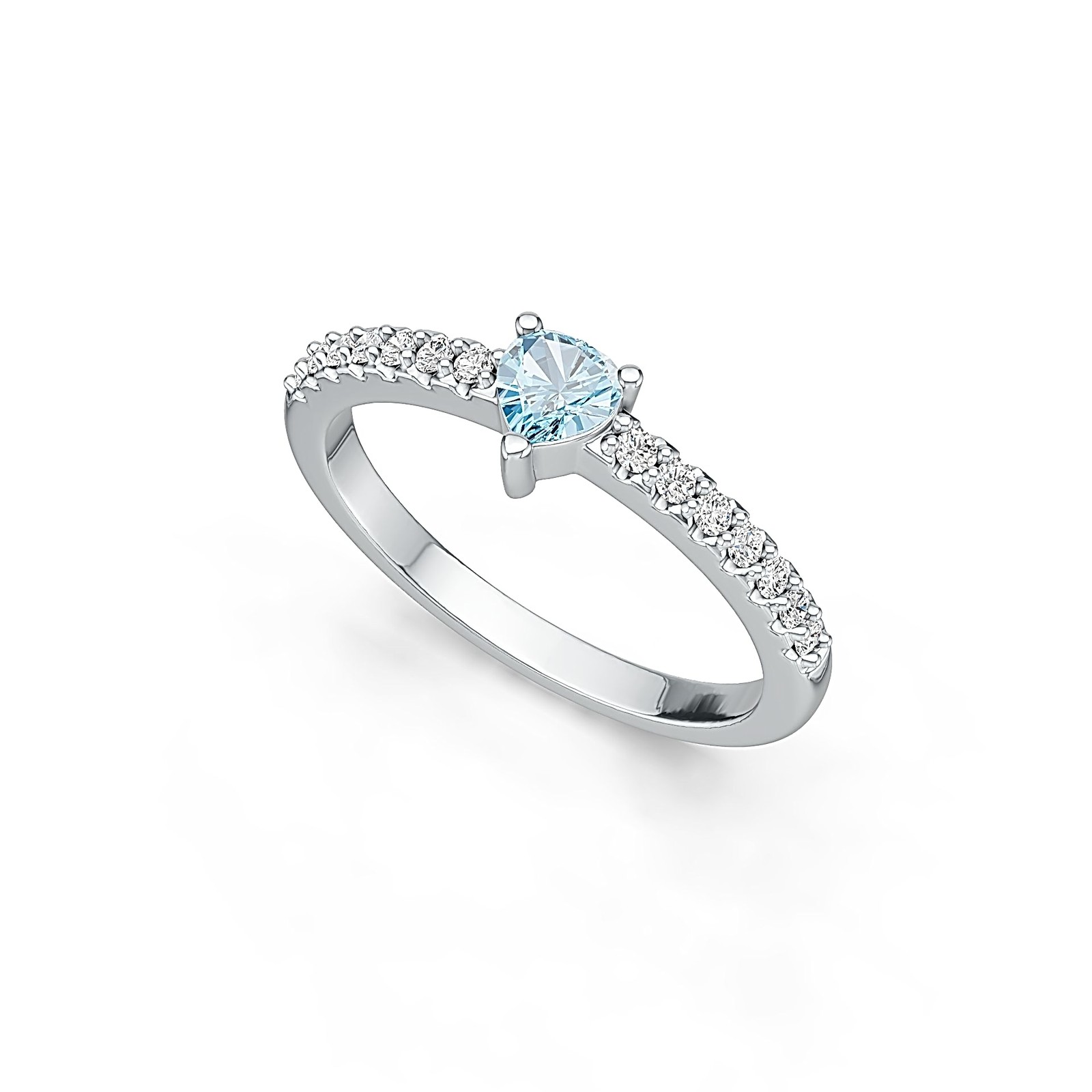 Sterling Silver Semi Mount Ring Setting Heart HT 4X4mm