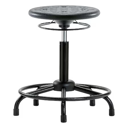 Stool, Polyurethane, Black, 20 1/2 In To 28 1/2 In Seat Height, Ipmbso-Rt-Rg-Blk