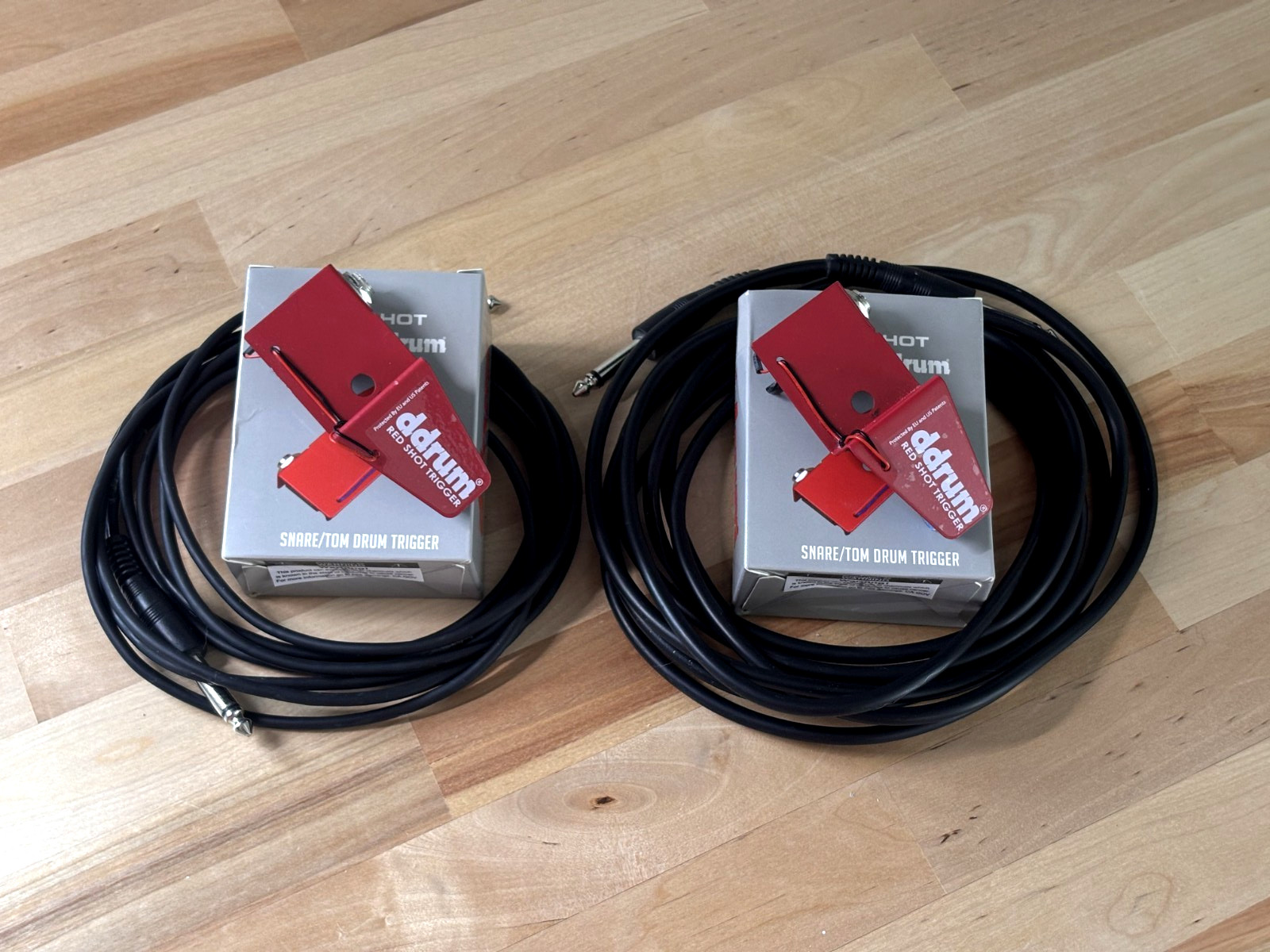 2 ddrum Red Shot Triggers Tom/Snare with cables barely used
