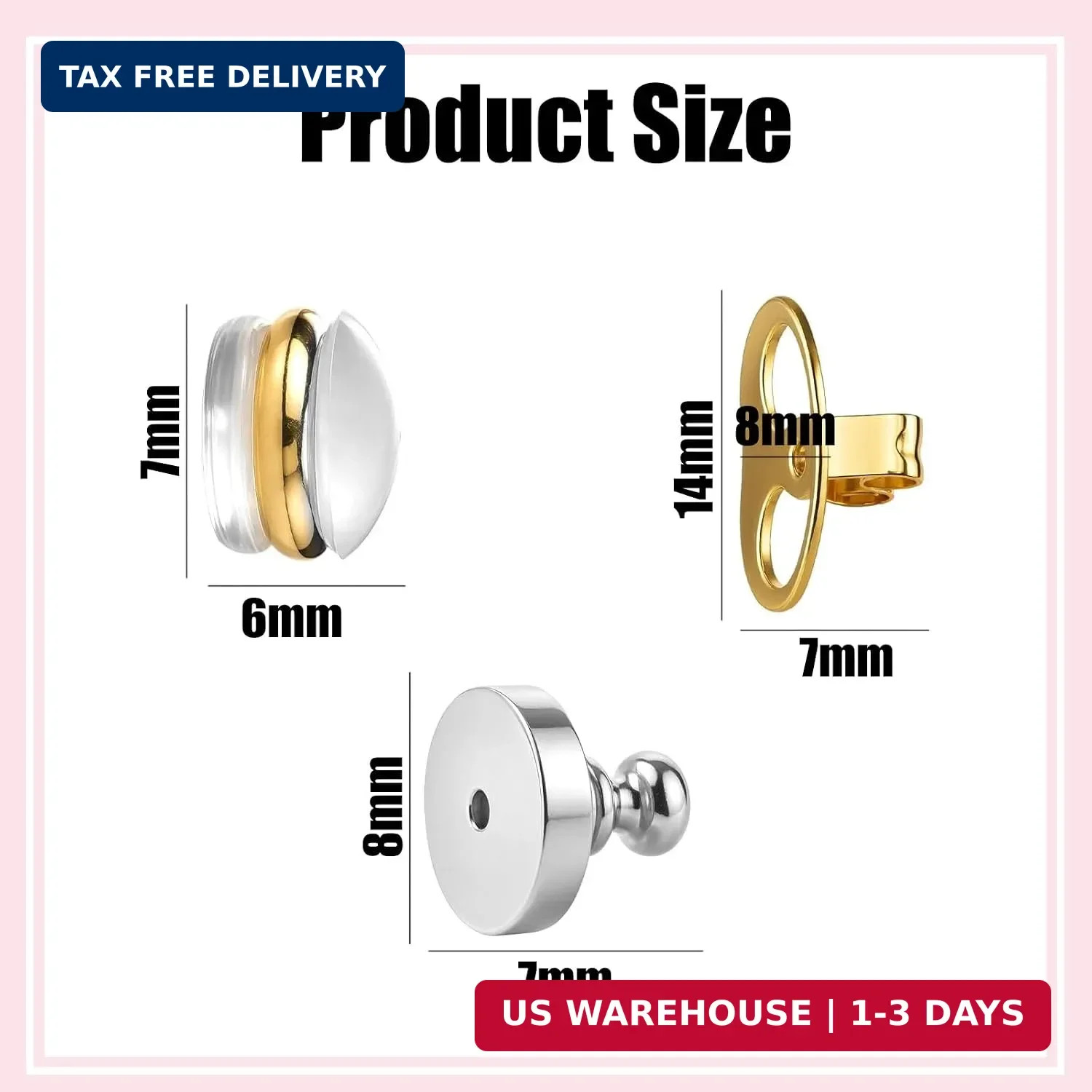 6 Pcs Locking Earring Lifters Replacements, Tight Earring Lifter Backers | Secur