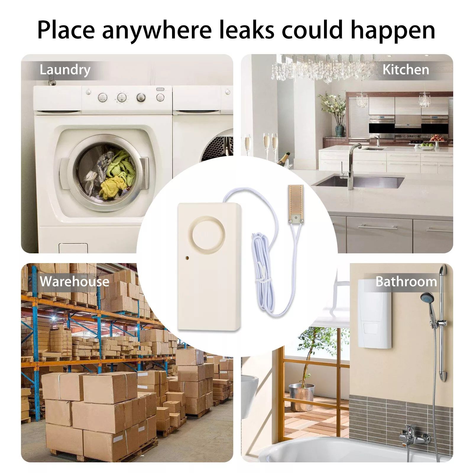 Simple Water Leak Alarm Flood Level Overflow Detector Sensor Home Security