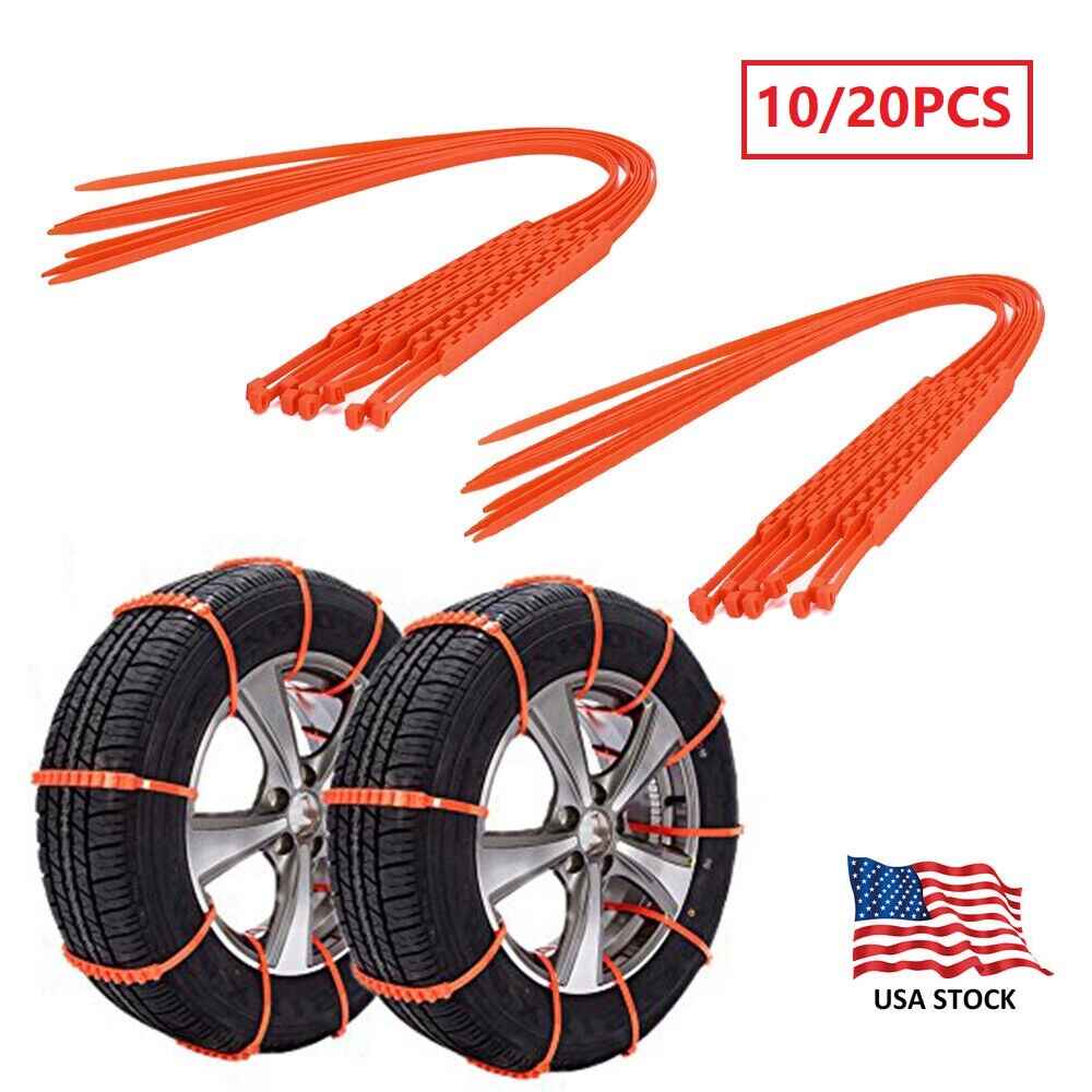 20PCS Universal Winter Snow Emergency Mud Anti-skid Tire Chains Driving Belt USA