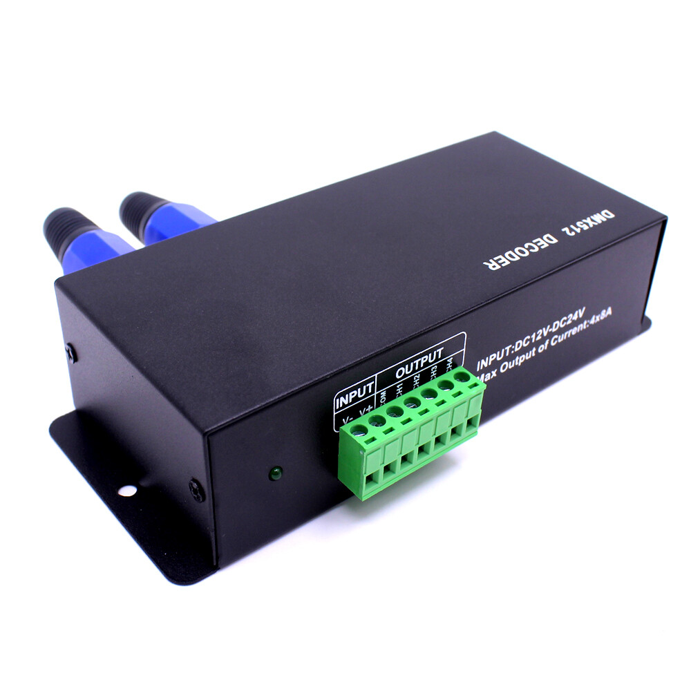 4CH DMX 512 Decoder Led Digital Controller RGBW 4 Channel Dimmer DC 12V-24V