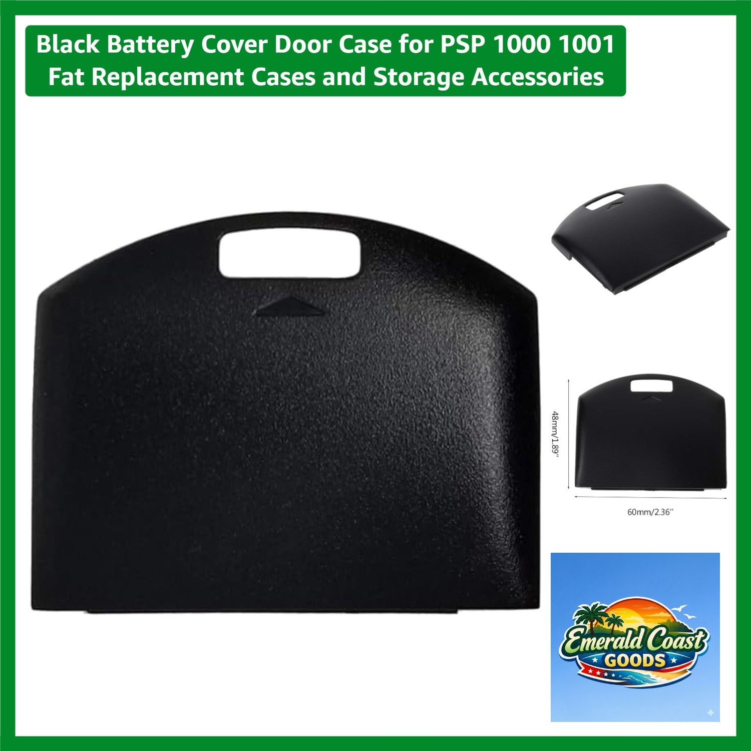 Soft Black Battery Door Case for PSP 1000 & 1001 - Extra Storage & Protection