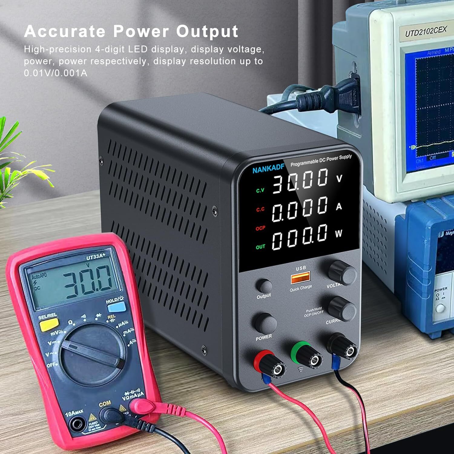 WPS 0-30V/60V 0-5A/0-10A Adjustable Lab DC Power Supply Variable Bench Switching