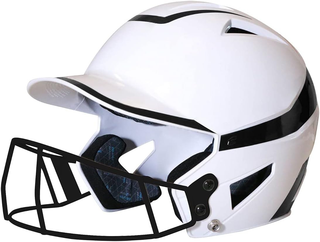 CHAMPRO Rise Pro Girls Softball Batting Helmet w Face Guard Medium White/Black