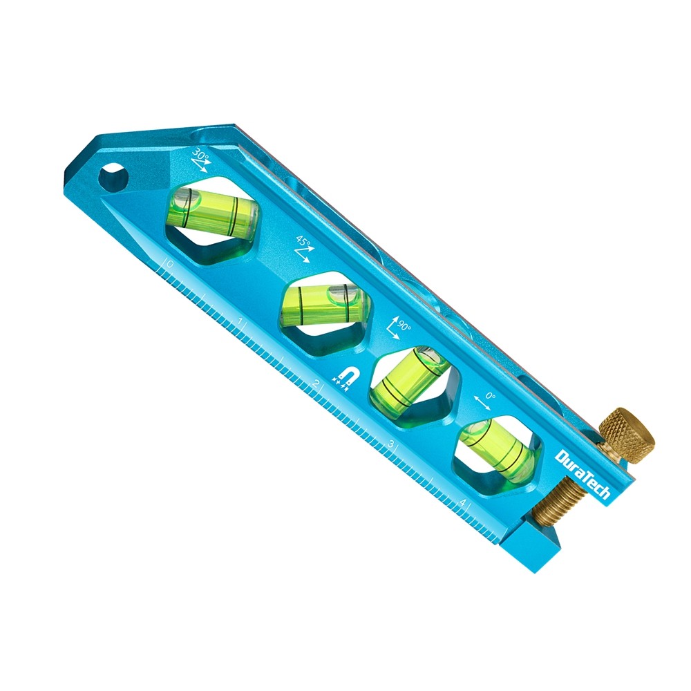 DURATECH 6.25" Magnetic Torpedo Level Aluminum Alloy 0°-90° Bubbles w/SAE Metric