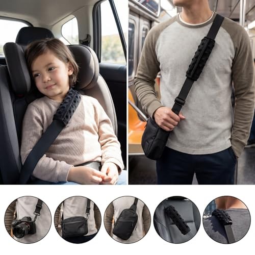 59 inch Black Shoulder Strap, Universal Adjustable Replacement Bag Strap with