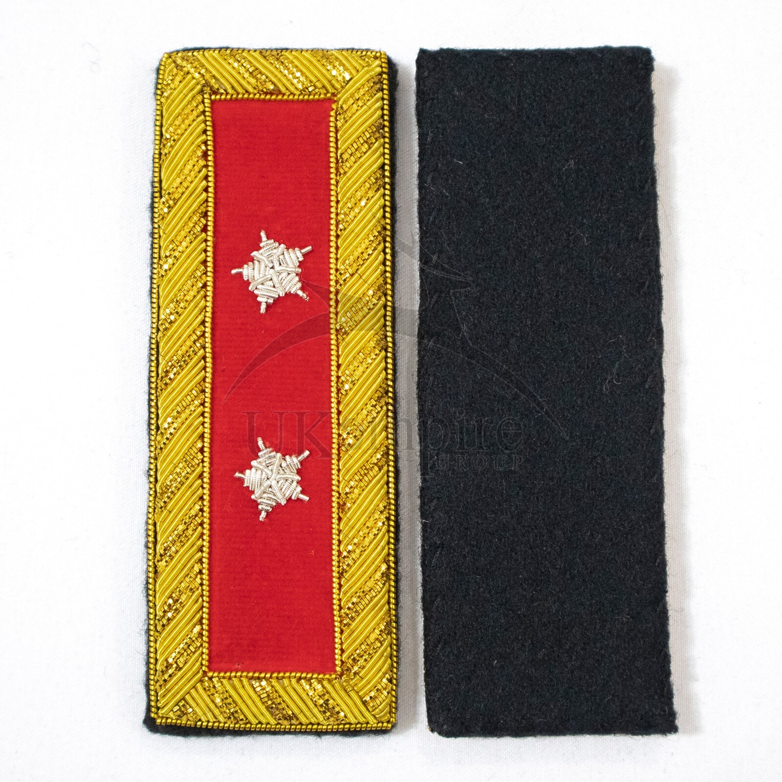 Civil War US Officer Shoulder Boards Major General (Two Star) Artillery Red