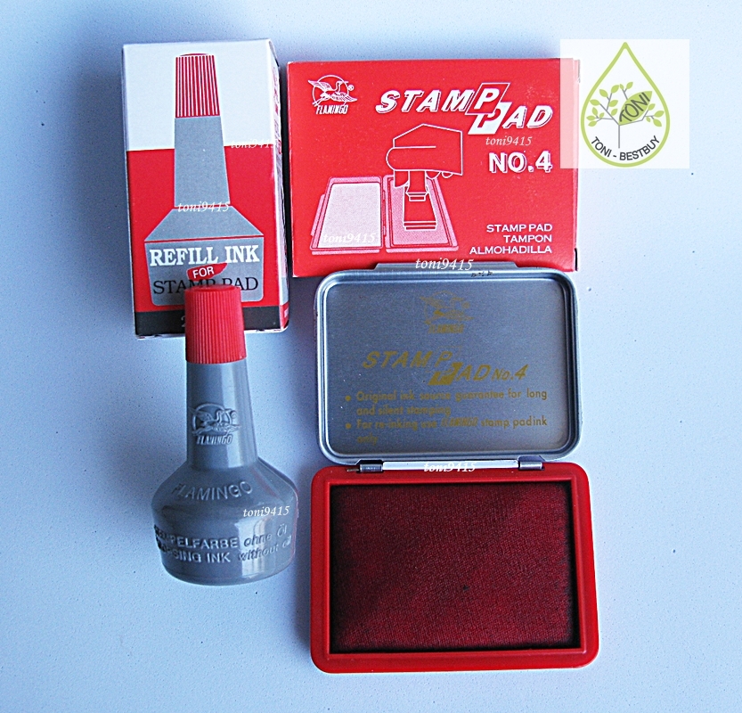 Stamp Pad RED Color Permanent Water Proof Best Quality Refill Ink 28 ml.