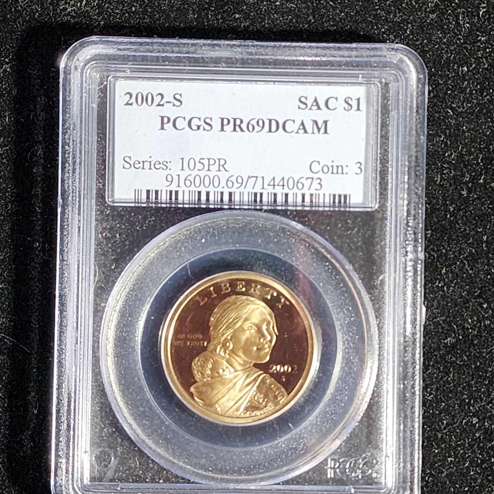 2002-S Sacagawea Proof Dollar, PCGS PR-69 DCAM, Very Flashy. Our T9146