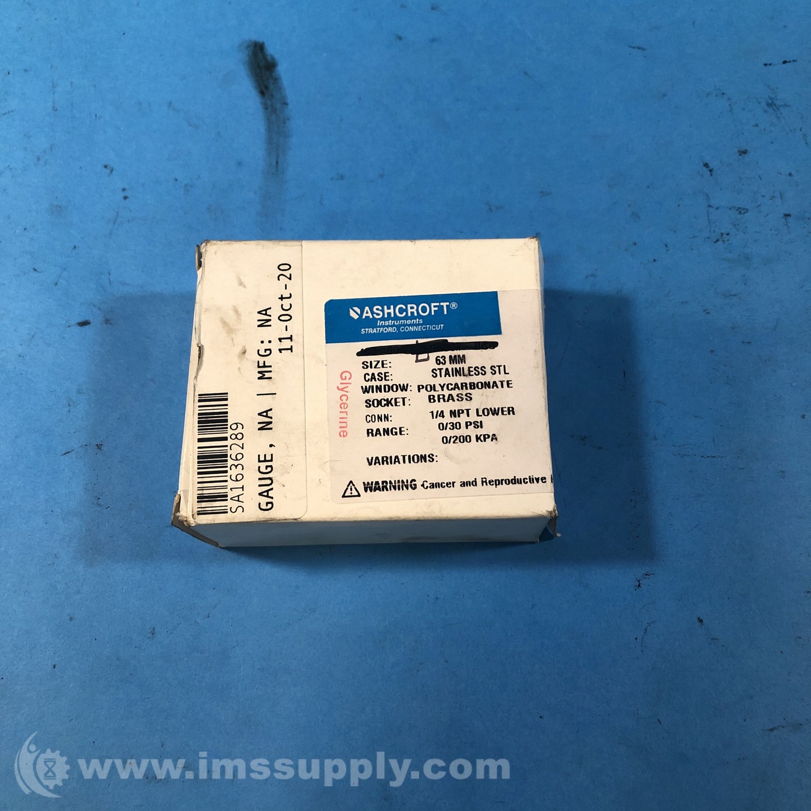 Ashcroft 1008 Pressure Gauge FNIP