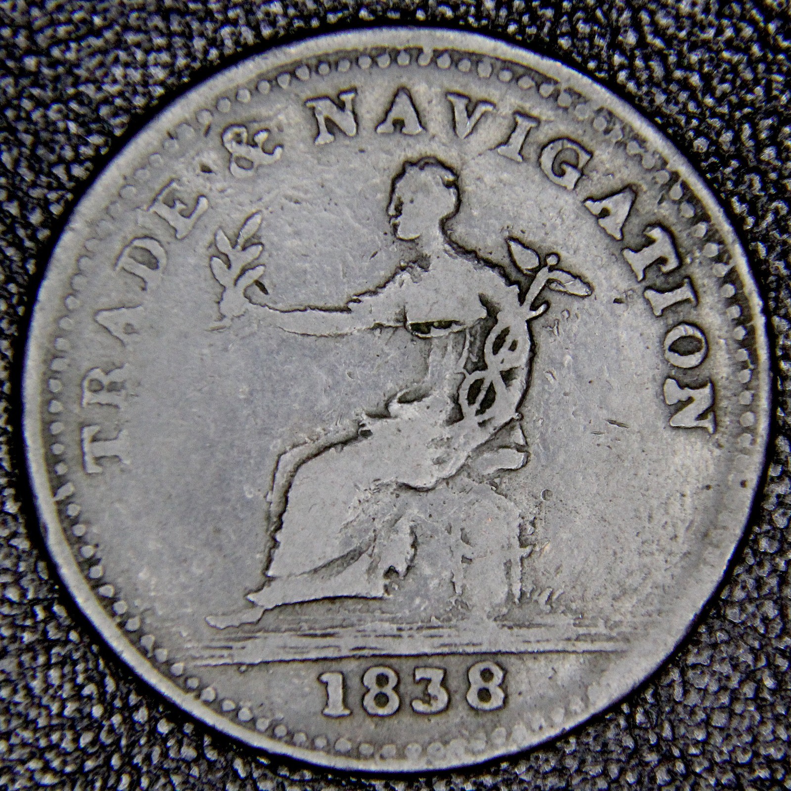 Canada Token-Nova Scotia-1d-Trade and Navigation-1838-nF Breton 967