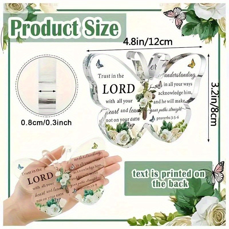 Unique Butterfly Acrylic Christian Plaque Proverbs Religious Keepsake Gift